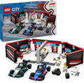 LEGO City F1 Garage  Mercedes-AMG  Alpine Racing Cars Lekset, Byggsats med 2 modellracerbilar, 6 minifigurer med 2 förare och 4 mekaniker, Rolig present till racingfans från 7 år, 6044