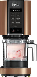 Ninja CREAMi glass- och fryst dessertmaskin med 3 behållare, 7 program för glass, gelato, sorbet, smoothie bowl, milkshakes och mer. Tillaga 1,4 liters glass, svart och koppar, NC300EUCP.(Copper / Black/CREAMi)