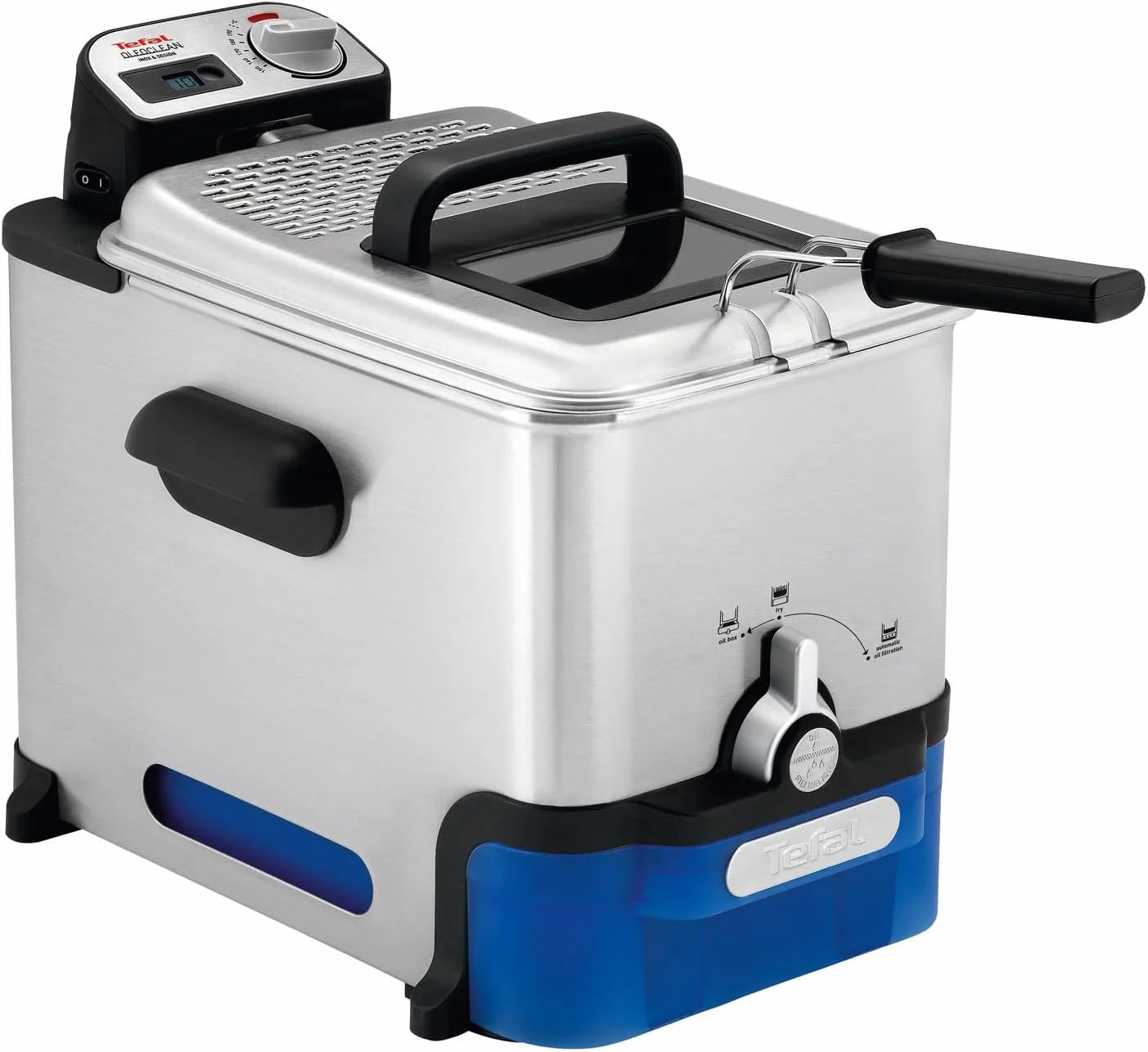 Tefal FR8040 fritös - fritöser (Enkel, Svart, Rostfritt stål)