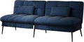 COMHOMA Bäddsoffa Bäddsoffa med sovfunktion Överdrag Futon Hopfällbar soffa, Bäddsoffa Hörnbädd Gästsäng 3-sits bäddsoffa med justerbart ryggstöd Tillverkad av svart tyg(fabric/Blue)