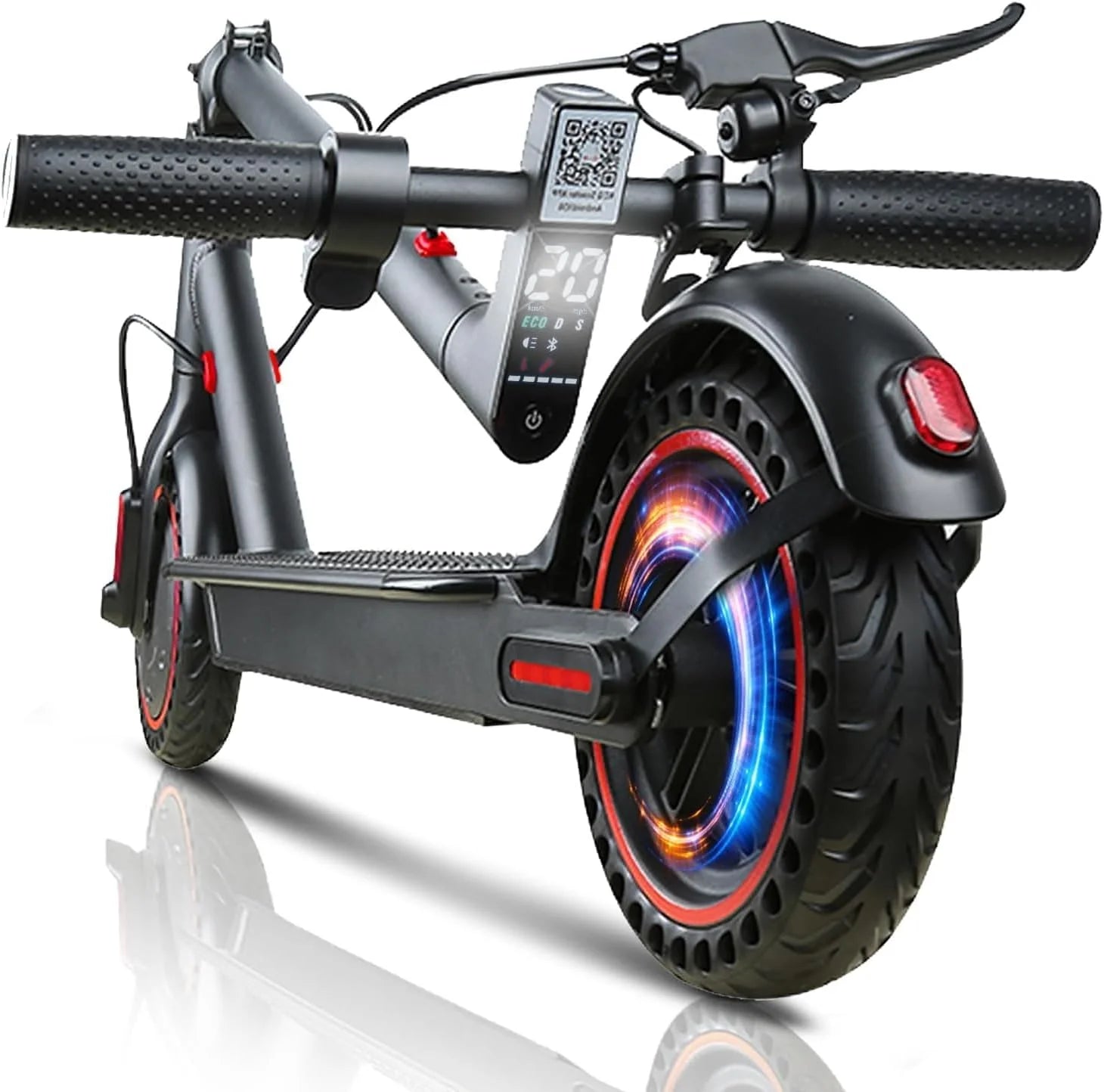 Elscooter, 500W motor, 8,5 punkteringssäkra däck, 36V 7,8AH batteri, 3 hastighetslägen, hopfällbar, max 25 km/h, dubbelbroms, med app, max 120 kg