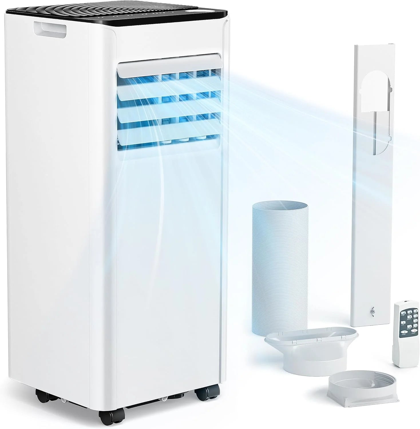 Mobile Klimaanlage 9000 BTU mit Abluftschlauch | 4-in-1 Mobiles Klimagerät | Leiser Betrieb(9.000 BTU)