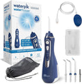 Waterpik sladdlös avancerad vattentandtråd, sladdlös golvdusch med tre vattentrycksinställningar, tar bort plack, perfekt för resor eller mindre badrum, USB-laddare, blå (WP-583EU)(NEW - WP-583/Bule)