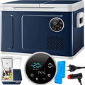 KESSER® Kompressor Kühlbox 2in1 Doppelzone Kühl  Gefrierfach elektrische Gefrierbox mit 2x Kühlakkus  LED-Touch-Bedienung | Kühlschrank Kühlung bis -20 °C für Camping, Auto, Lkw 12/24V 230V(31 Liter/Navyblau / Hellgrau)