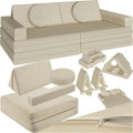tectake Barnsoffa Modulär Leksoffa - Soffa för barn med sovfunktion, Hopfällbar Leksoffa  Minisoffa för barnrum - Relaxsoffa  Barnsittgrupp 160 cm - Beige(biege/160 cm)