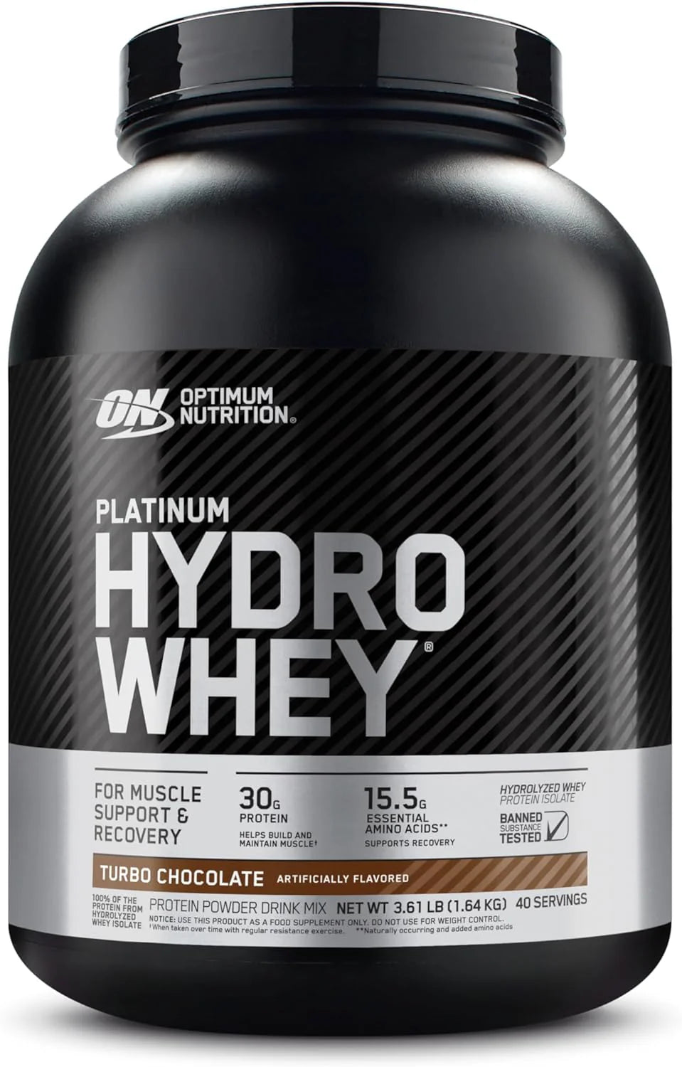 Optimal Nutrition Platinum Hydro Whey, hydrolyserat vassleproteinisolatpulver med essentiella aminosyror, glutamin och BCAA, mjölkchokladsmak, 40 portioner, 1,6 kg(Chocolate)