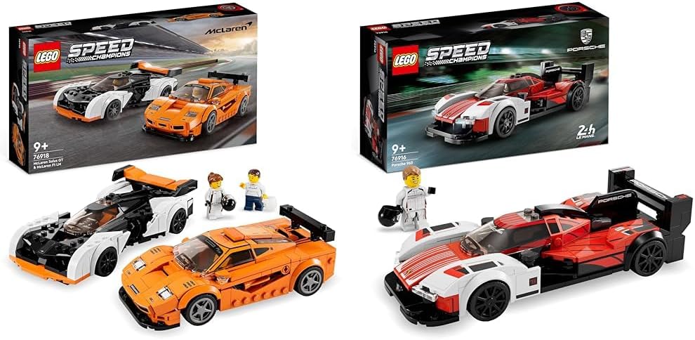 LEGO Speed Champions McLaren Solus GT  McLaren F1 LM byggsats för bilfans, från 9 år 76918  LEGO Speed Champions Porsche 963 byggsats för superbilsfans, från 9 år 76916