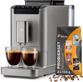 Tchibo Kaffeevollautomat Esperto2 Caffè mit 2-Tassen-Funktion für Caffè Crema und Espresso, Granite Black - INKLUSIVE Kaffeeprobierset GRATIS(Titanium Silver)