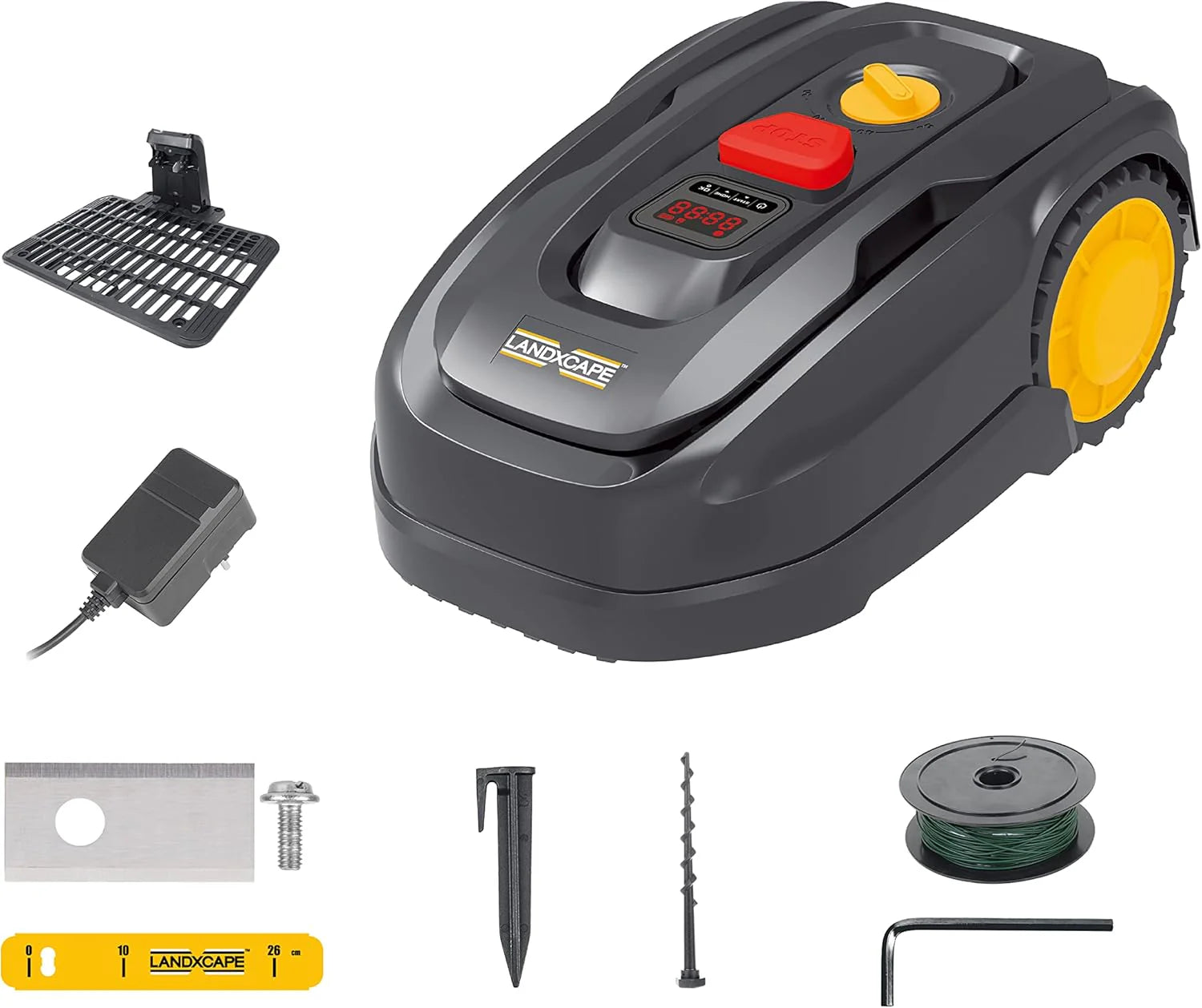 LANDXCAPE 18V (20V MAX) 400 m² robotgräsklippare LX796, Mulchingsystem, Säkerhetssensor, Ultralätt