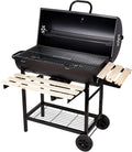 Grillvagn med kolgrill, grill, kolgrill med hjul, antracitgrill, grillugn inkl. integrerad termometer och ventilationsreglage, trädgårdsgrill, grillyta: 70 x 38,5 cm(bbq trolley)